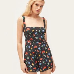 Capulet Natalia Romper Floral Bunches Print Square Neck Size Medium NWT